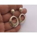 SWEET DEAL !! TWO PAIRS OF DOME STERLING SILVER EARRINGS..ONE STUD.ONE DROP N DANGLE !! BID FOR BOTH