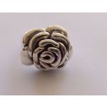 WHAT A FIND !! A GORGEOUS STERLING SILVER ROSE FORM RING ... MUST SEE...WOW !!