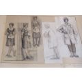 WOW !! AN INTRIGUING VINTAGE 1960`S FIGURAL STUDY IN PENCIL SIGNED BY THE ARTIST E.PETERS !!