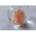 A DAMAGE FREE VINTAGE GENUINE MURANO SOLID GLASS PAPERWEIGHT WITH ORANGE "EXPLOSION " ...LOVE IT !!