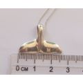 A VERY SOLID AND CHARMING STERLING SILVER "WHALE TAIL" PENDANT PLUS A 45CM STERLING SILVER NECKLACE