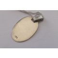 GREAT GIFT !! A BLANK STERLING SILVER DISC PENDANT PLUS A STERLING SILVER NECKLACE !! R1 START !!