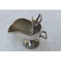 WOW !! A LOVELY OLD SILVER PLATE SUGAR BOWL FORMED AS A COAL SHUTTLE !! TOO SWEET !!
