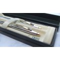 A CLASSY GOOD AS NEW "" CROSS MEDALIST "" BALLPOINT PEN & PACER SET IN ORIGINAL CASE AND SLEEVE