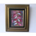 A DELIGHTFUL ORIGINAL SIGNED OIL ON BOARD PAINTING OF A FLORAL ARRANGEMENT IN A LOVELY FRAME !! WOW