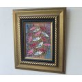 WOW !! A BEAUTIFULLY FRAMED SIGNED ORIGINAL OIL ON BOARD PAINTING OF A FLORAL ARRANGEMENT !! LOVELY