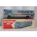 A SUPER COOL RARE LARGE VINTAGE JAPANESE TIN PLATE GREYHOUND SCENICRUISER BUS !! BOXED !! WOW !!