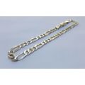 SUPER FIND !! A SOLID STERLING SILVER FIGARO LINK BRACELET IN EXCELLENT CONDITION !! CLEARLY MARKED