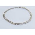 SUPER FIND !! A SOLID STERLING SILVER FIGARO LINK BRACELET IN EXCELLENT CONDITION !! CLEARLY MARKED