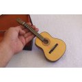 AN EXCELLENT VINTAGE WOODEN MINIATURE MODEL OF A GUITAR WITH ORIGINAL CASE !! AWESOME DETAIL !!