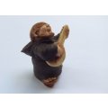 A VERY CUTE VINTAGE HAND PAINTED ITALIAN MADE FIGURE OF A MUSICIAN MONK BY ARTEFICE !!