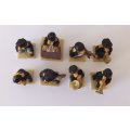 FOR K9 LOVERS !! A VERY CHARMING 8 PIECE RESIN COMPOSITE DOGGY BAND !! TOO SWEET !!