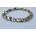 NON STOP QUALITY !! CHECK OUT THIS STRONG VINTAGE MULTI LINK STERLING SILVER BRACELET !! BID NOW !!