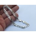 A GREAT QUALITY SOLID STERLING SILVER CURB LINK BRACELET - FULLY STAMPED AND TESTED