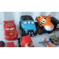 A CUTE JOBLOT OF CARS WITH EYES FROM DISNEY ./ PIXAR PLUS OTHER PLASTIC VEHICLES !! BID FOR THE LOT