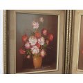 TWO BEAUTIFUL ORIGINAL OIL ON BOARD STILL LIFE PAINTINGS BY WORLD RENOWNED ROBERT COX !! TAKE 2 !!