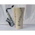 SO COOL !! A GREAT QUALITY SAXOPHONE / MUSIC THEMED COFFEE MUG BY BLUE WITCH !! GREAT DETAIL !!