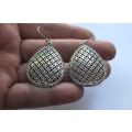 WOW !! A STUNNING INTRICATELY DETAILED BIG SOLID STERLING SILVER EARRINGS !! FULLY TESTED !!