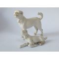 ANCIENT ? ANTIQUE ? TWO REALLY REALLY OLD CHINESE PORCELAIN DOG ORNAMENTS - SEE DESCRIPTION !!
