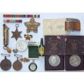 A COOL JOBLOT OF COLLECTABLES !! AFRICANA !! MILITARIA !! LIGHTERS !! MEDALLIONS !! BID FOR THE LOT