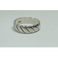 SOMETHING DIFFERENT !! A GOOD QUALITY SOLID STERLING SILVER WEDDING RING / BAND - STAMPED AND TESTED