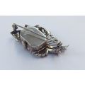 WOW !! A RARE VINTAGE SOLID STERLING SILVER WATCH BROOCH SET WITH LOTS OF MARCASITE !! MUST SEE !!