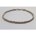 WOW ! A CLASSY ENTWINED DESIGN SOLID STERLING SILVER BRACELET IN EXCELLENT CONDITION !! JUST LOOK !!