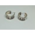 R1 START ! A STYLISH PAIR OF SOLID STERLING SILVER T & CO EARRINGS !! FULLY TESTED !! FREE COMBINING
