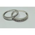 R1 START !! DOUBLE DEAL !! Two solid Sterling Silver rings - one set with faceted stones !! COOL !!