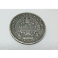 WOW ! AN AWESOME SUPER RARE 1892 ` SINGLE SHAFT ` STERLING SILVER FIVE SHILLING COIN OF THE Z.A.R !!