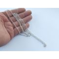 AN AWESOME EXTRA LONG 80 CM ROUND LINK STERLING SILVER NECKLACE IN EXCELLENT CONDITION !! MUST HAVE