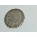R1 START !!  AN 1896 ONE SHILLING COIN OF THE ``Z.A.R `` - STERLING SILVER !! FREE COMBINING !!