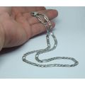 A VERY COOL SOLID STERLING SILVER FIGARO LINK NECKLACE WITH A STRONG CLASP !! FREE COMBINING !! WOW