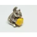 R1 START !! THOMAS SABO ? A SOLID STERLING SILVER MOUSE WITH CHEESE CHARM & CLASP !! VERY CUTE !!