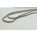 A MAGNIFICENT EXTRA LONG VINTAGE SOLID STERLING SILVER DOUBLE STRAND NECKLACE MADE IN GERMANY !! WOW