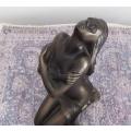 WOW !! A GORGEOUS BRONZE COLOURED SEMI NUDE RESIN LADY STATUE BY THE LEONARDO COLLECTION !!