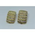 VINTAGE LOOK GOLD TONE CLIP ON EARRINGS