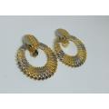 VINTAGE LOOK GOLD & SILVER TONE CLIP ON EARRINGS
