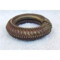 TRUE ANTIQUE !! A NORTH AFRICAN SLAVE BANGLE MADE OF A BRONZE LOOK HEAVY METAL !! RARE FIND !!