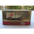 A VINTAGE DIE CAST METAL MODEL OF THE 1930 MODEL `A` FORD VAN BY MATCHBOX MODELS OF YESTERYEAR