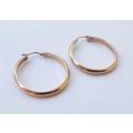 A LARGE SUPERB QUALITY GOLD PLATED STERLING SILVER PAIR OF HINGED CLIP HOOP EARRINGS !! MUST HAVE !!