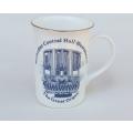 A vintage souvenir mug from the Methodist Central Hall in Westminster depicting the Great organ