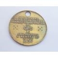A vintage South African lost key token entitling the finder to 25 Cents