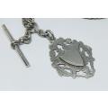 WOW !! A RARE ANTIQUE 1916 CHESTER HALLMARKED SOLID STERLING SILVER WATCH FOB CHAIN !! MUST SEE !!