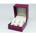 A pair of genuine sterling silver and freshwater pearl earrings - Never worn - With box