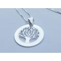 A genuine sterling silver necklace and pendant with tree of life motif - Brand new - Boxed