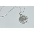A genuine sterling silver necklace and sterling silver coin pendant - Brand new - Free combining