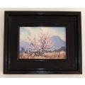 An original oil on board landscape painting by known SA artist Eduard Wium dated 1984