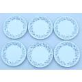 A set of 6 vintage plates by Johnson Bros in the Snow White regency pattern 1960`s