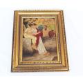 An outstanding old Grecian style oil painting on wood beautifully framed